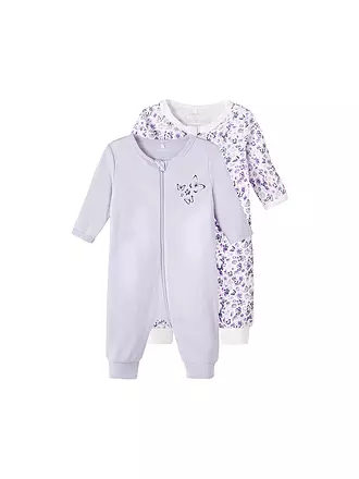 NAME IT | Baby Schlafoverall 2er Pkg  PURPLE FLOWER | 